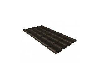 Металлочерепица Grand Line Kamea 0,5 GreenCoat Pural Matt BT RR 32 Темно-коричневый